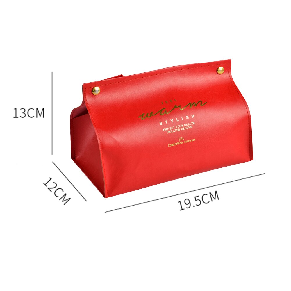 Boîte à mouchoirs en cuir multifonction, pratique, Simple, pour serviettes de bureau, conteneur de stockage Durable: D