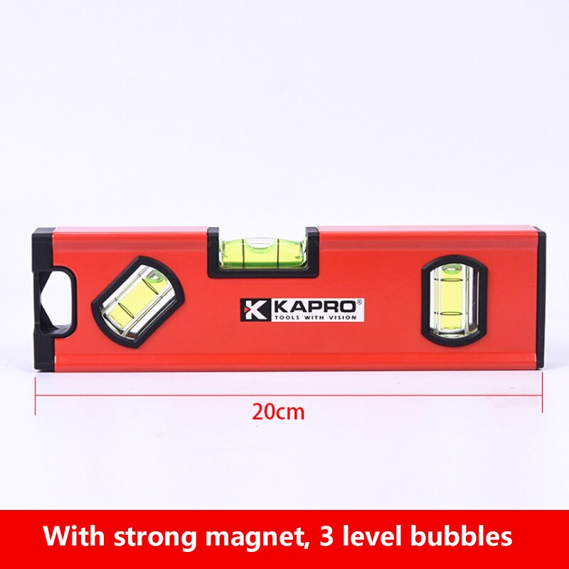 Kapro 10/20cm Portable Magnetic Spirit Level High Precision Aluminum Construction Leveling Tool Measurement Bubble Level Gauge: 20cm-3 level bubbles