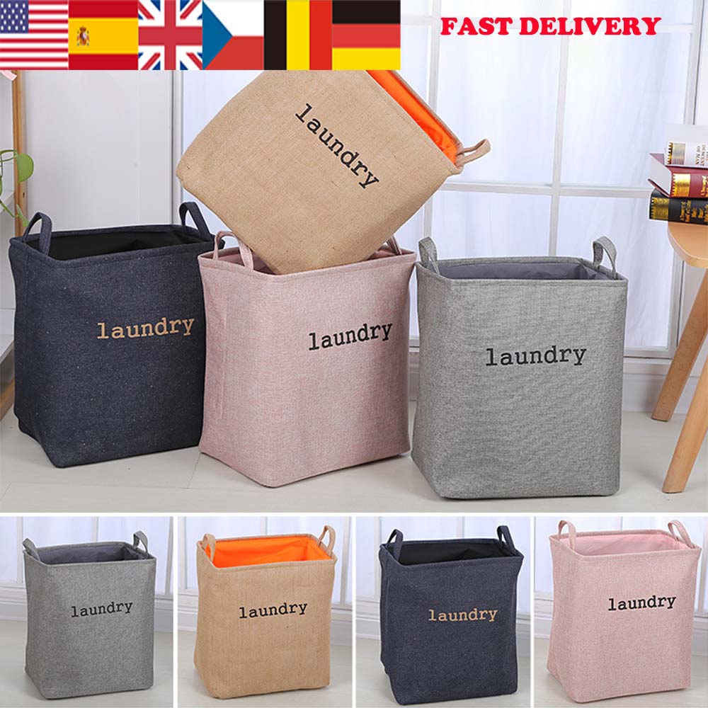 Double tissu EVA vêtements sales panier à linge pliable panier à linge avec poignées carré bac de rangement seau pour la maison jouets 1 pièces