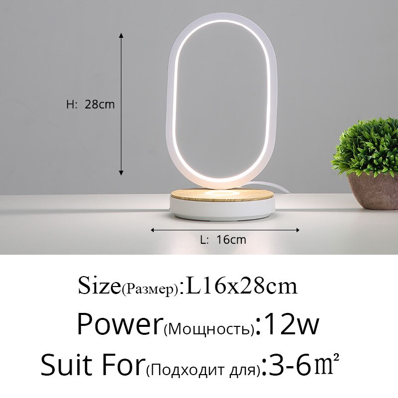 Moderne Tafel Lampen Voor Slaapkamer Studie Leeslampjes Nachtkastje Oog Beschermen Touch Dimmen Verlichting Luminaria Telefoon Draadloos Opladen: ellipse  white