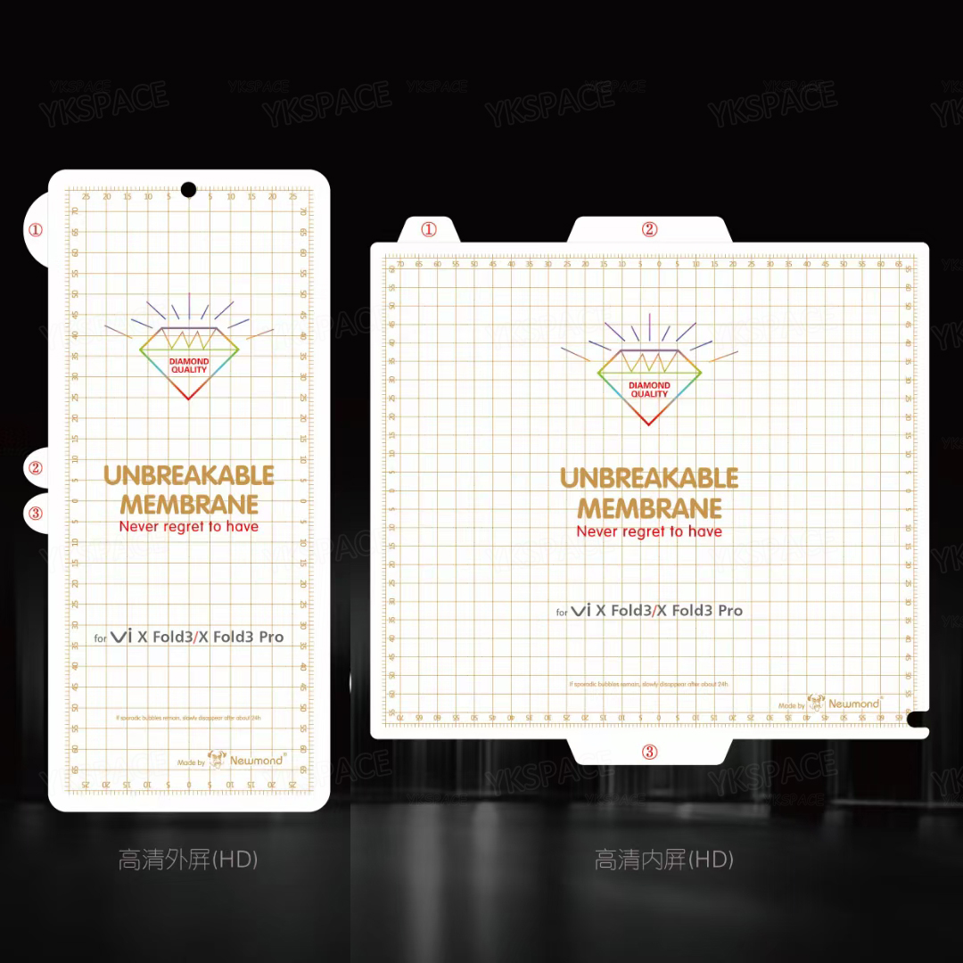 Película de hidrogel mate esmerilado frontal interior 2 en 1 para VIVO X Fold Plus 2 3 Pro 5 Protector de pantalla suave de TPU transparente antihuellas: Vidrio templado / Azul