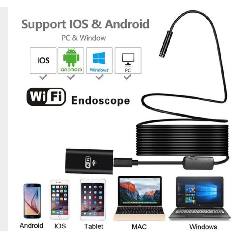 Wifi waterdichte mobiele telefoon endoscopische voor Android Apple IOS draadloze endoscoop harde lijn