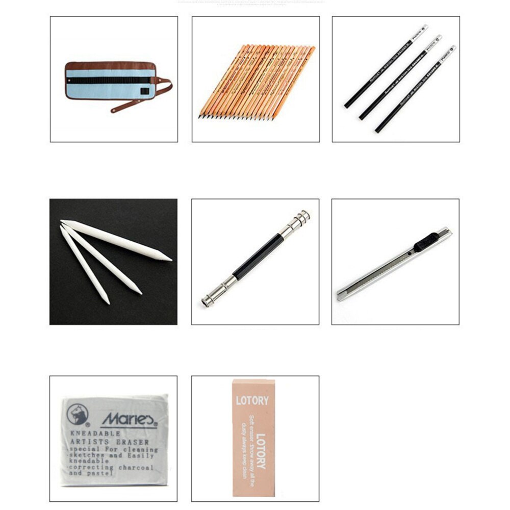 29Pcs Drawing Pencils Artist Sketching Pencil Set Rollable Drawing Pencils Set