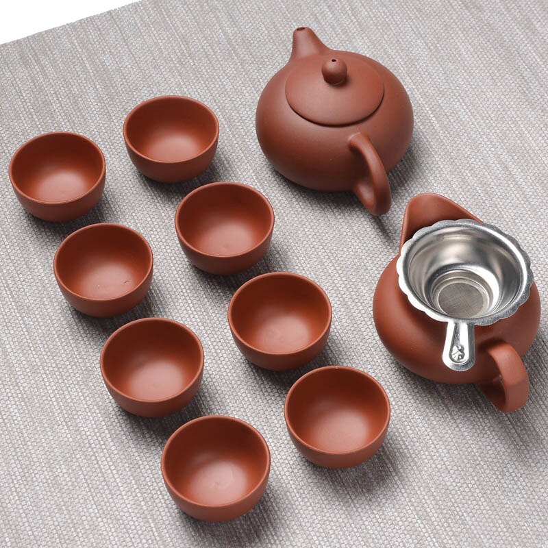 Handmade Purple Clay Kung Fu Tea Set Yixing Teapot Drinkware Tea Pot Cup Set ,Zisha Ceramic Chinese puer Teaset kettle