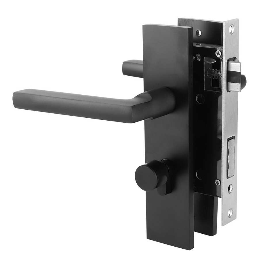 Aluminum Door Handle Lock European Style Bedroom Interior Door Lock set with Keys Screw Home Security Accessories Lock Security
