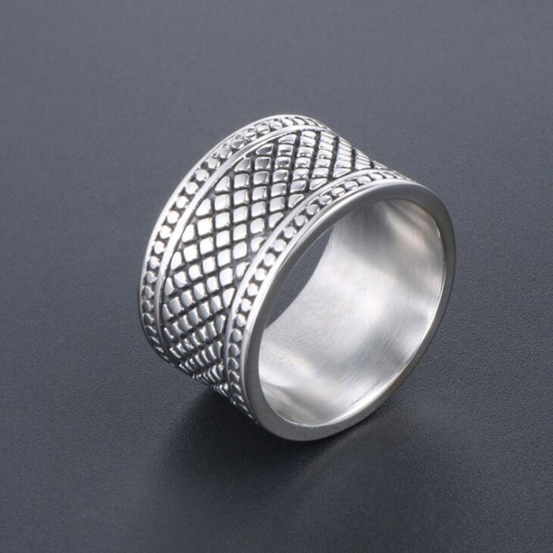 12MM Wide Ring Men Solid Stainless Steel Boys Mens Rings Man Big Size 12 13 Male Biker Jewelry