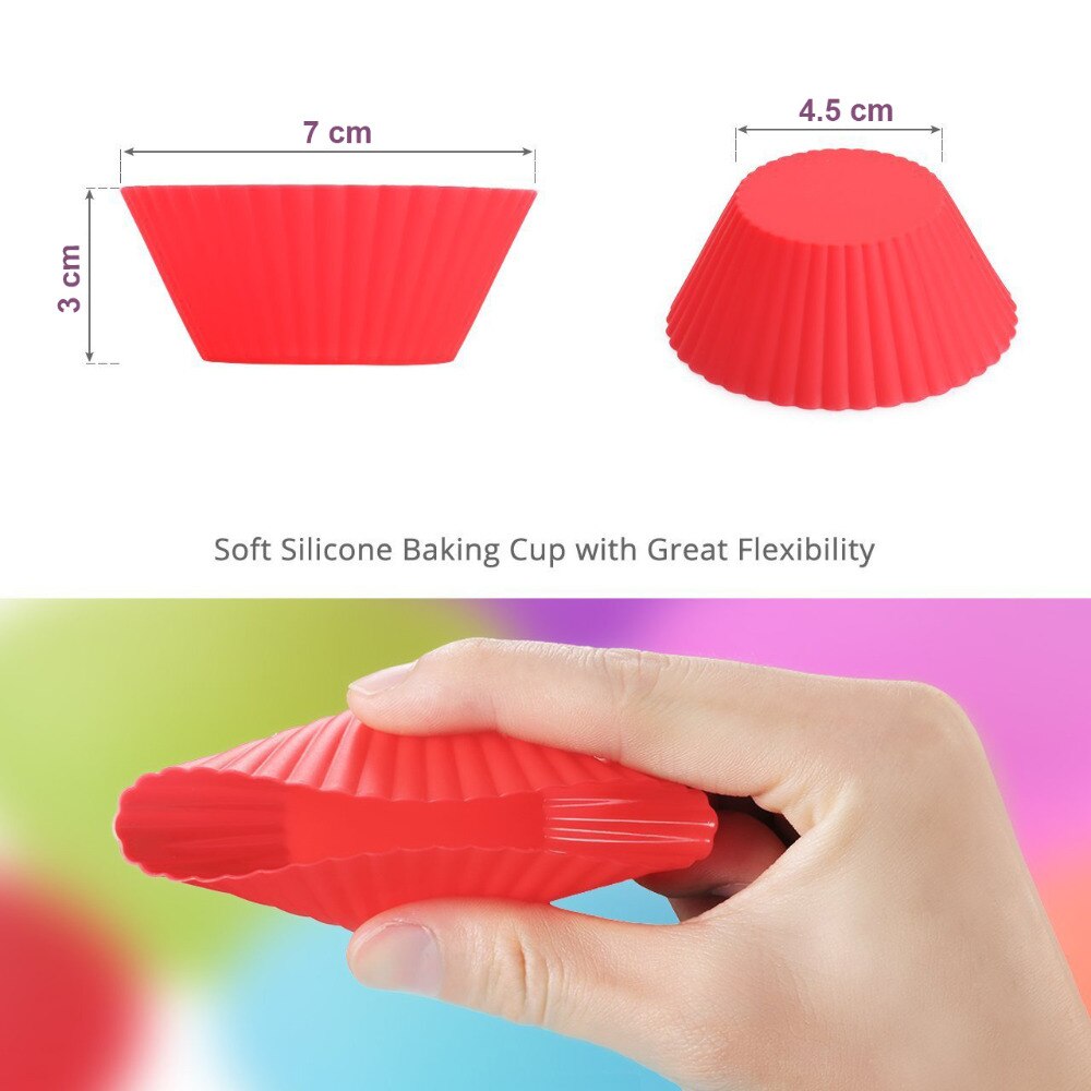 Upors 12 Pcs Siliconen Mal Hart Cupcake Zeep Siliconen Cakevorm Muffin Bakvorm Gereedschap Bakkerij Gebak Gereedschap Bakvormen Keuken