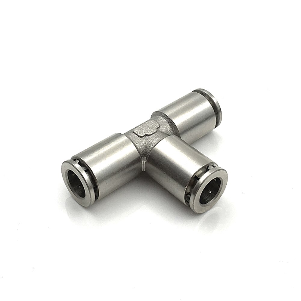 4/6/8/10/12/14/16mm Tee Pneumatic Nickel Plated Brass Push In Quick Connector Release Air Fitting Plumbing
