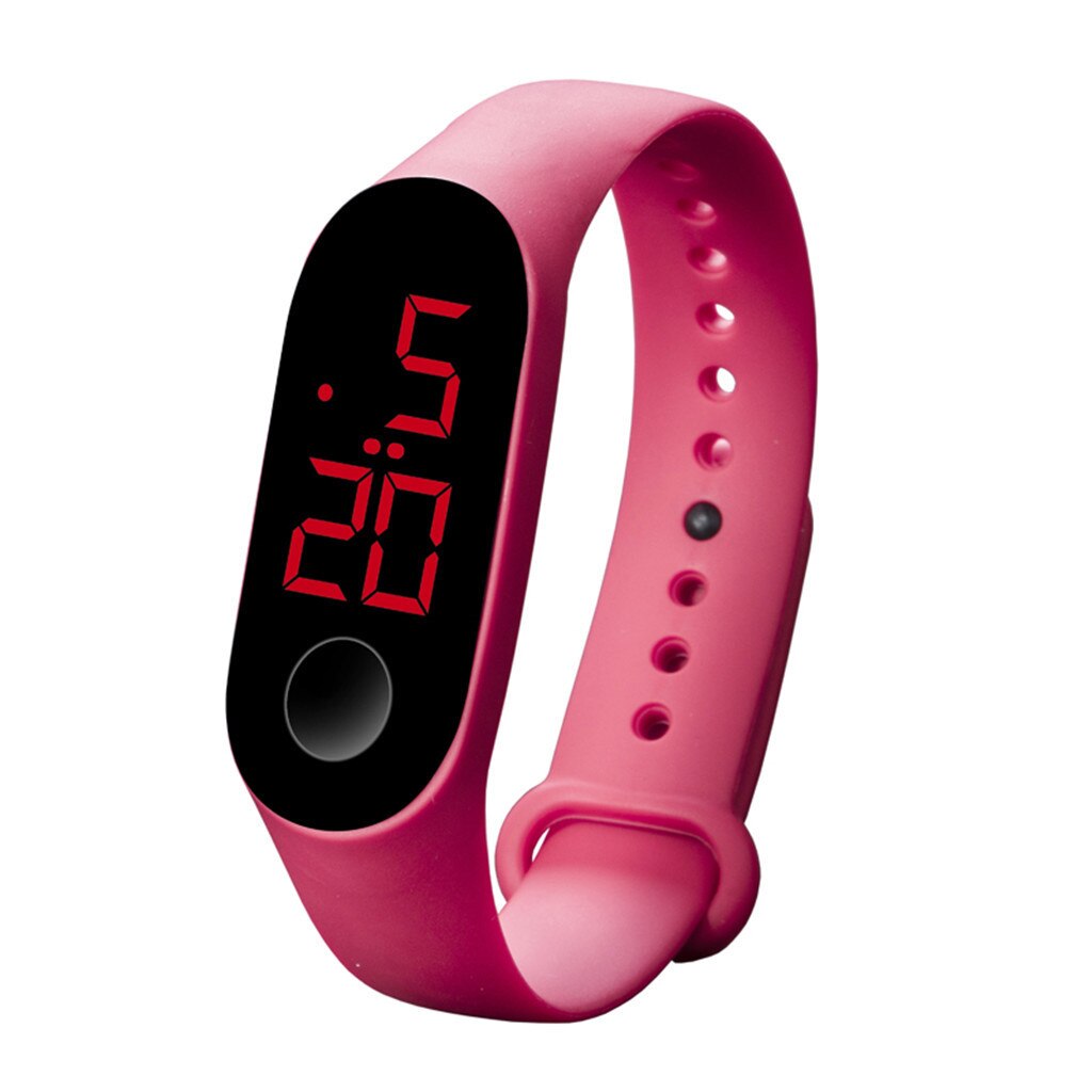 Reloj digital para mujer, reloj electrónico para mujer, con anillo colgante, LED, deportivo, inteligente: Rosa