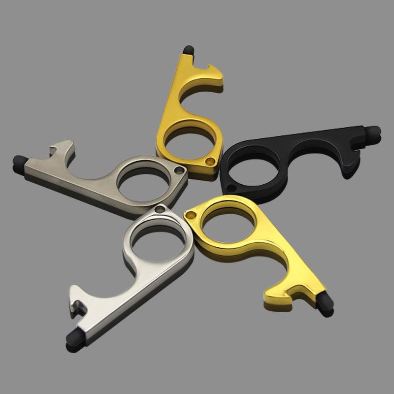 Draagbare Geen Touch Open Deur Druk Lift Hygiëne Aluminium Hand Antimicrobiële Handvat Tool Voor Huishoudelijke Slaapkamer Ornamenten
