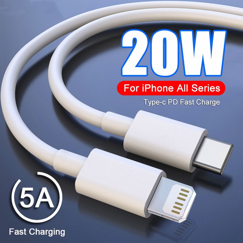 PD 20W – câble USB type-c pour recharge rapide et synchronisation de données, compatible avec iOS, iPhone 13/12/11/Pro/Max