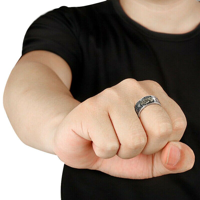 Unisex mænd pixiu charms ring armbånd kinesisk feng shui amulet rigdom og heldig åben justerbar ring perle armbånd