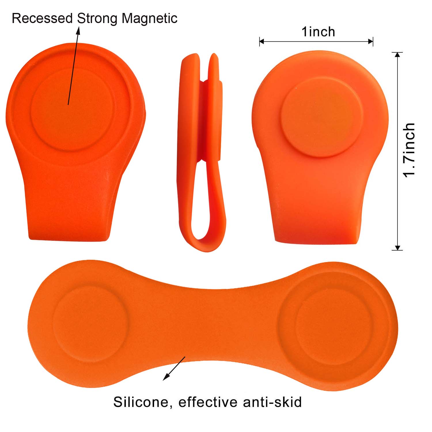 Durable Silicone Set Magnetic Golf Ball Marker Hat Clip Black Blue Orange Removable Golfing Accessories
