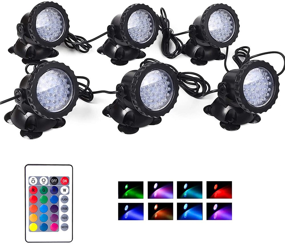 RGB Tauch Teich Schwimmbad Lichter IP68 Wasserdichte Unterwasser Aquarium Strahler 36 LED Garten Landschaft Rasen Licht
