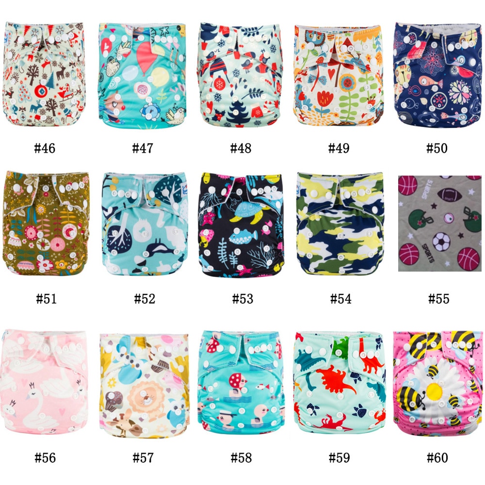 Christmas Presents 12pcs/Group Washable Cloth Diaper Baby Reusable Diapers Newest Prints Babyland Baby Microfleece Nappy Pocket
