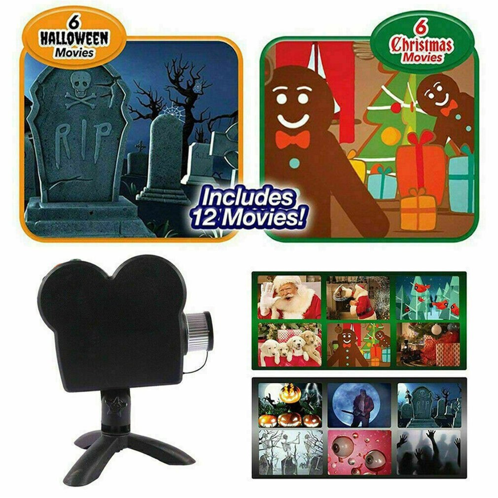 Fenster Projektor Film Festival Projektion Lampe Halloween Weihnachten Holographische Projektion Ich bin Freien Garten Dekoration