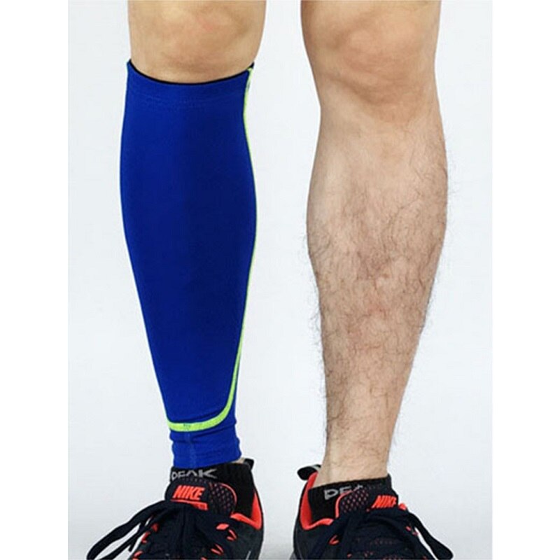 7 arten 1Stck Basketball FußBall Bein Ärmeln Kalb Kompression Läuft Radfahren Schienbein Wachen UV-Schutz FußBall Fitness M L XL: Blau / M