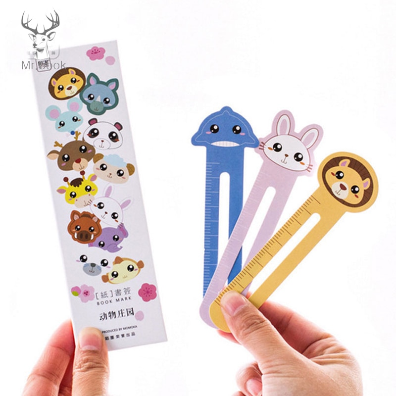 30pcs/lots Cute Animal Farm Paper Bookmark Book Holder Kawaii Stationery for Children School Supplies Kawaii Student