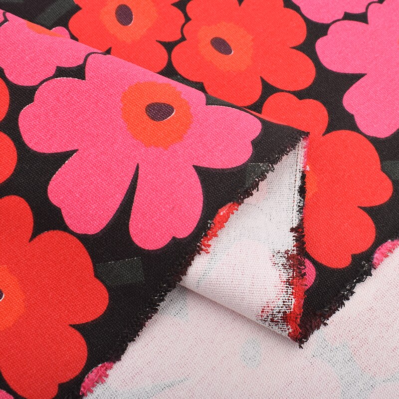 Motifs de fleurs de soleil Six couleurs, tissu en toile de coton, tissu de couture fait main pour sac à rideau de canapé, matériel de décoration de la maison: F 1 piece / 50x145cm