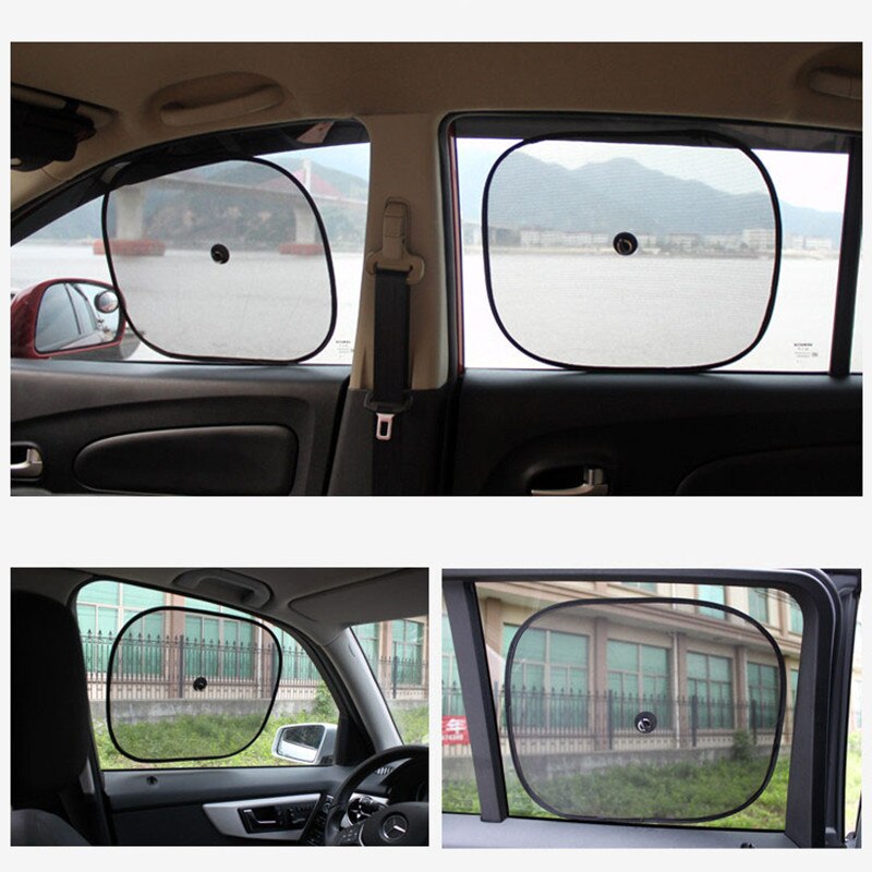 2 unids/set 44*37cm parasol negro para coche parasol lateral trasero para la ventana del coche parasol accesorios para el sol parasol coche