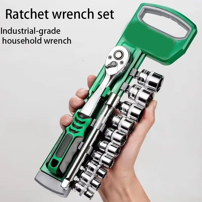 Herramienta de bricolaje llave inglesa caja mecánica 1/2 "enchufe de coche 1/4" 3/8 "herramientas de reparación juego de trinquete mano garaje taller automotriz