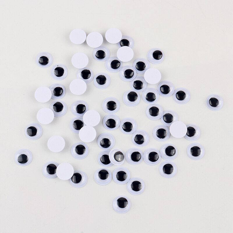 Ojos giratorios 3D para actividades, globo ocular móvil de 6mm, 8mm, 10mm, Ojos de plástico negro, juguetes para manualidades creativas hechas a mano,