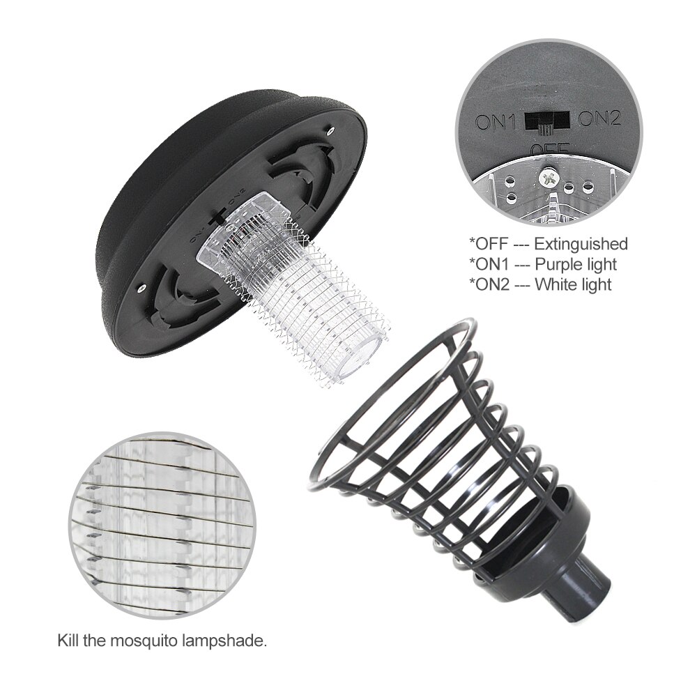 Solar Powered LED lawn light Fly Bug mosquito killer Outdoor garden Lighting Anti-mosquito lamp