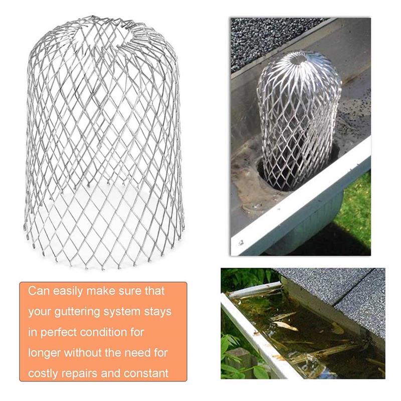 4PCS Roof Gutter Leaves Debris Leaf Filter Aluminum Strainer Stops Blockage Debris Drain Net Cover