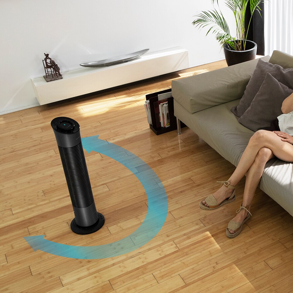 Cecotec ForceSilence 7090 Skyline Digitale Tower Ventilator met Grijze Kleur 3 Speed Koper Motor met 76 cm Hoogte