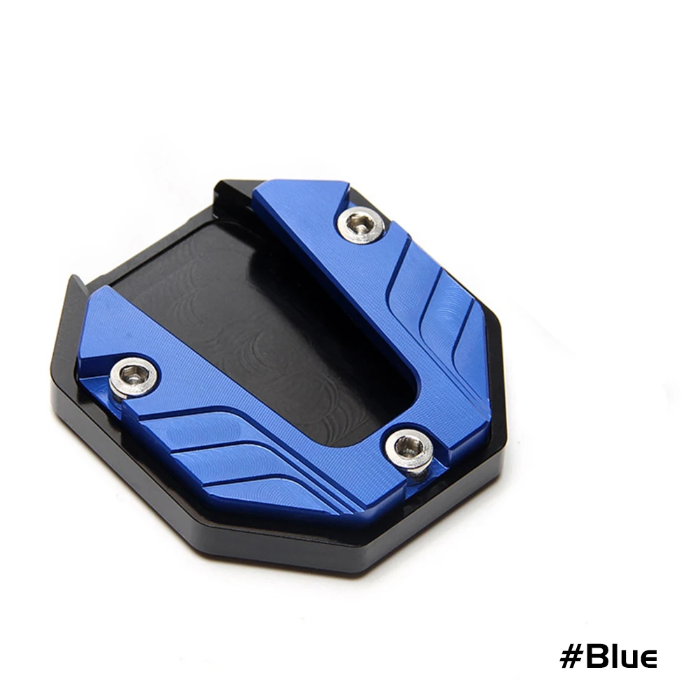 Universal Motorfiets Bike Kickstand Extender Voet Side Stand Extension Pad Ondersteuning Plaat Anti-Slip Vergroot Base: Blauw