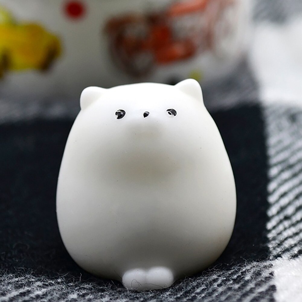 Cute Mochi Squishy Cat Squeeze Healing Fun Kids Kawaii Toy Stress Reliever Decor squishes slow rising kawaii stationery toys A1: White