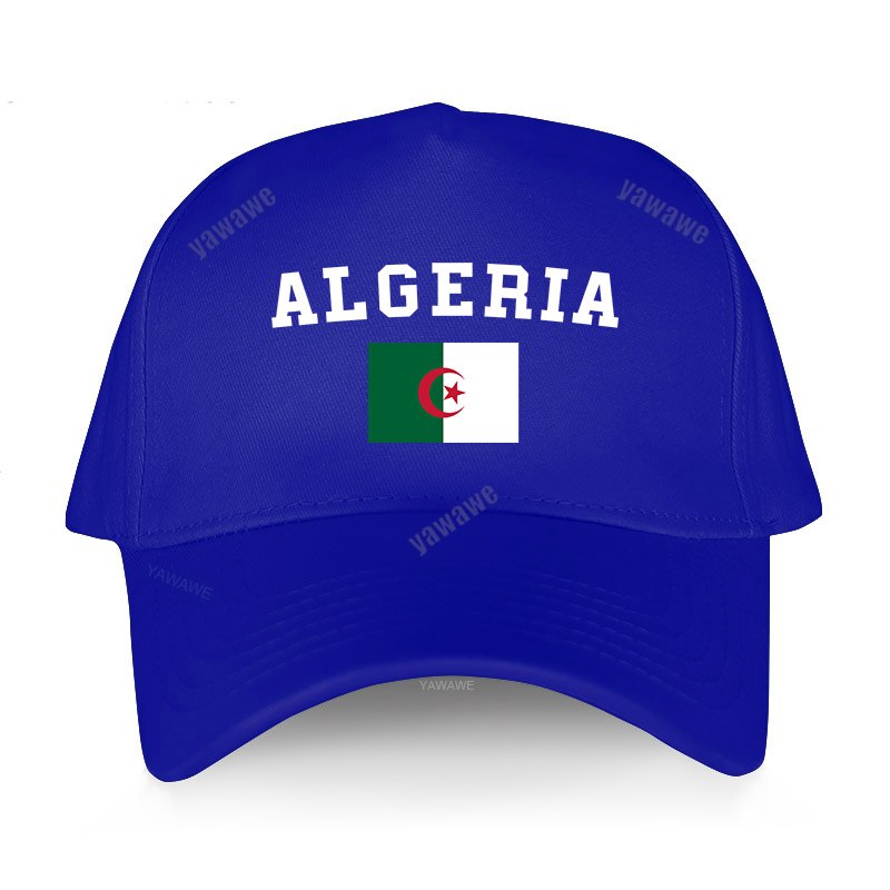 Flaga algierii czapki baseballowe letnie słońce algieria czapki moda regulowana czapka męska: blue