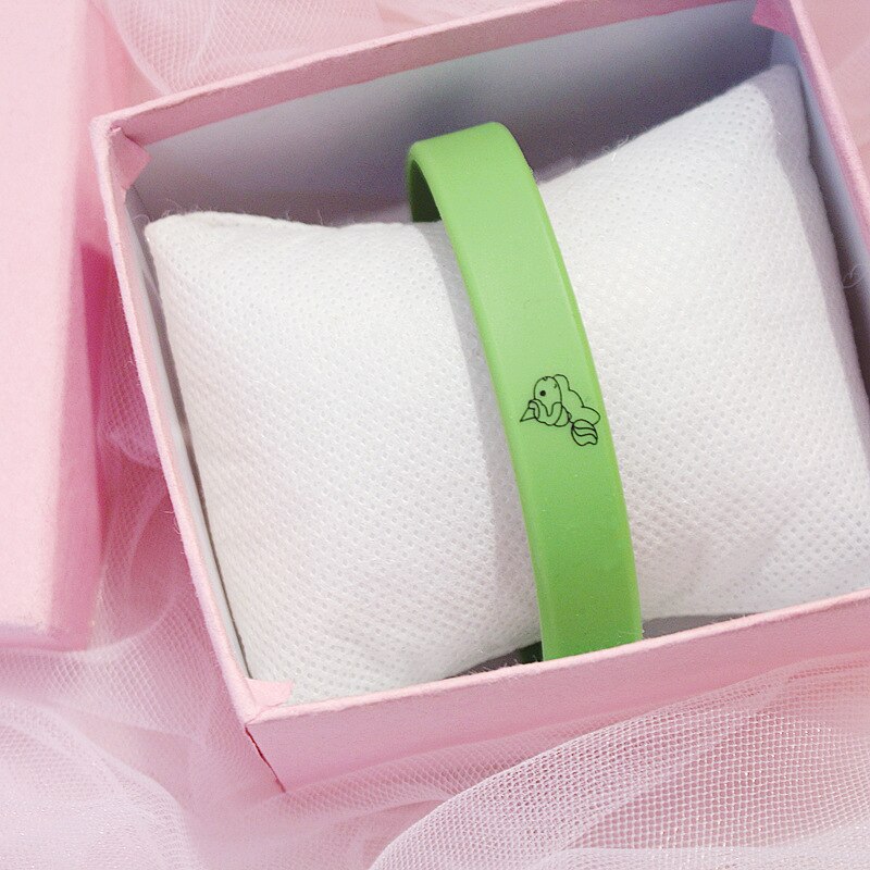 Sport Armband Cartoon EKG Buchstaben Kleine Frische und Einfache Silikon Männliche und Weibliche Studenten Freundinnen Paar Schmuck Trend: green