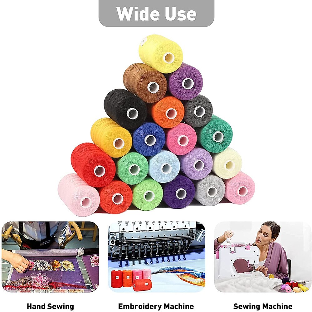 24 Colors Sewing Thread Set 1000 Yard/Spool Polyester Thread Stitching Embroidery Thread for DIY Sewing Machine Quilting Threads