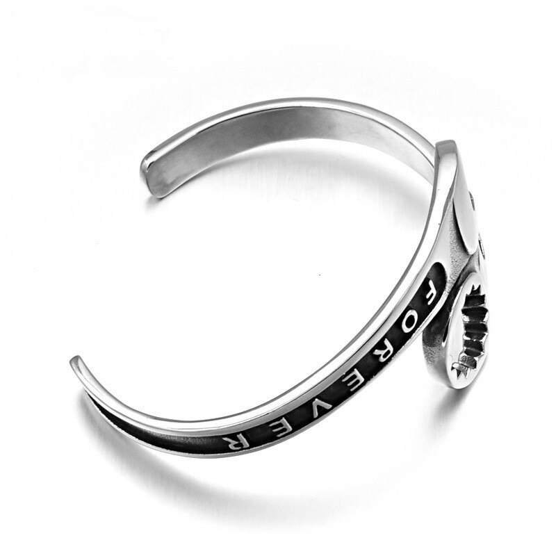 Tools Wrench Bracelet Men Titanium Stainless Steel Cuff Bangles Motorcycle Bracelets Men Jewelry pulseiras