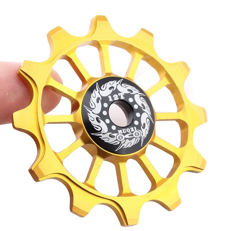 Muqzi Bicycle 12T Positive Negative Tooth Wheel Rear Derailleur Bike Guide Pulley Ceramics Bearing
