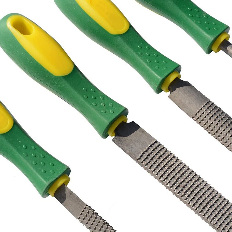 GTBL 8 Pack Ergonomic Rubber File Handle for File or Mills, Round Hole and Rectangular Hole, 4-1/3Inch Length