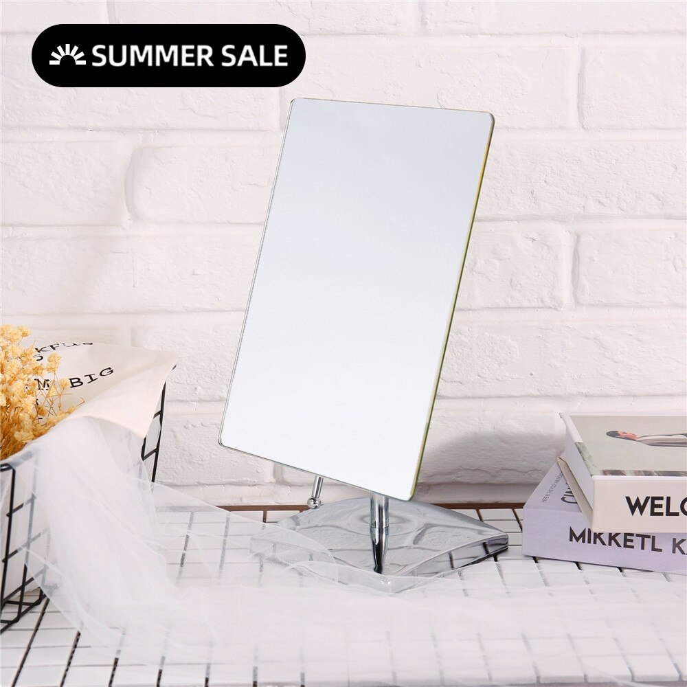 Espejo de sobremesa rectangular HD, espejo de tocador para maquillaje con Base EVA, espejo de voz grande de acero inoxidable 304 sin aumento