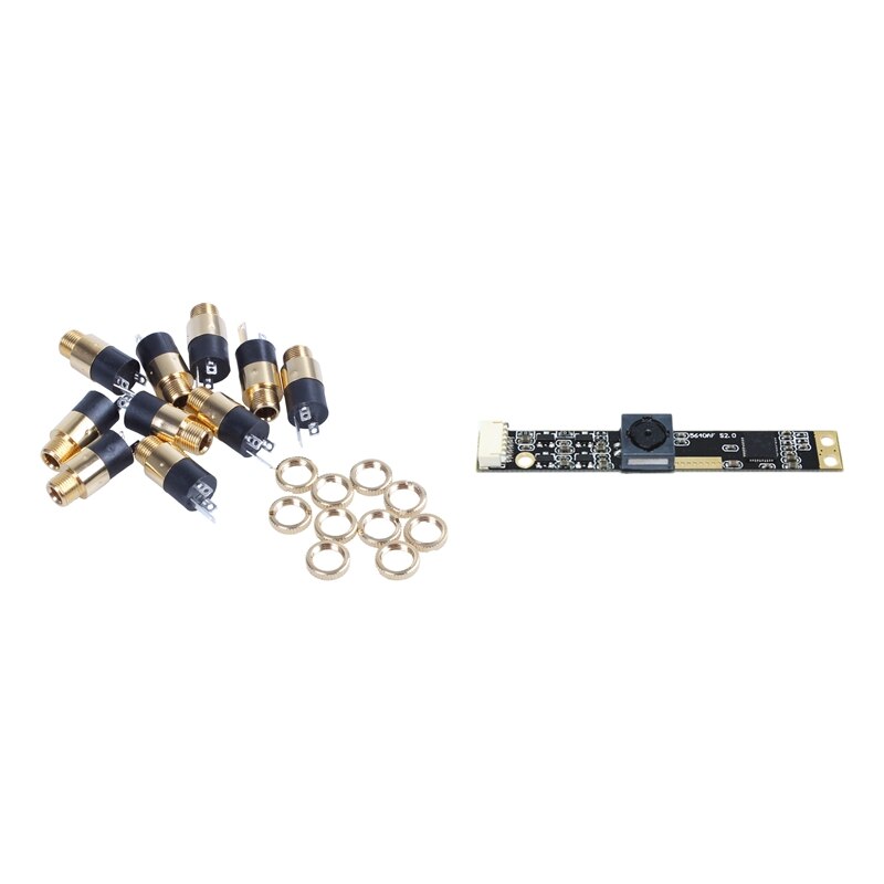 1 Set 5MP USB Camera Module Auto Focus Free Drive & 10PCS 3.5Mm 1/8Inch Panel Mount Jack Solder Connector