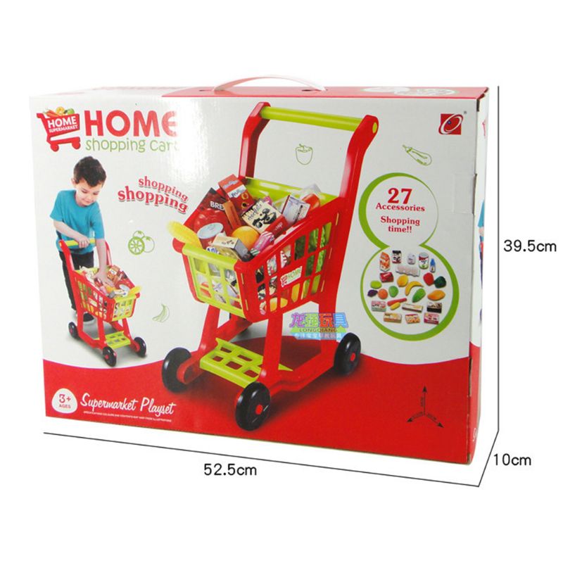 Carrito de compras para niños, juego de comida, tienda de simulación para niños, juguete Push Along Y4QA