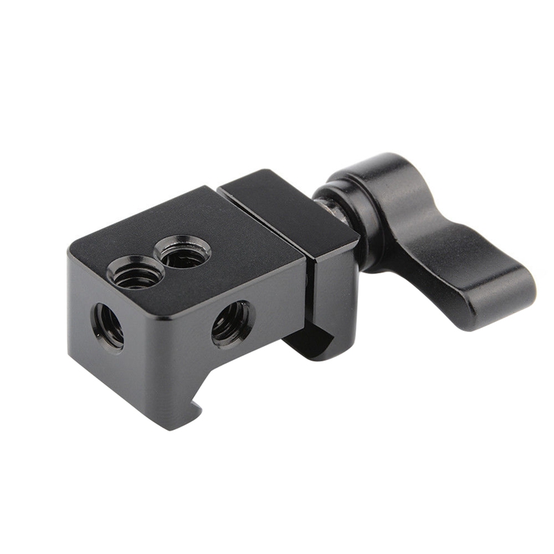 Nato-blitzschuhklemme für dslr-kameras mit 1/4- zoll-gewindebohrung und federbelastetem drehknopf