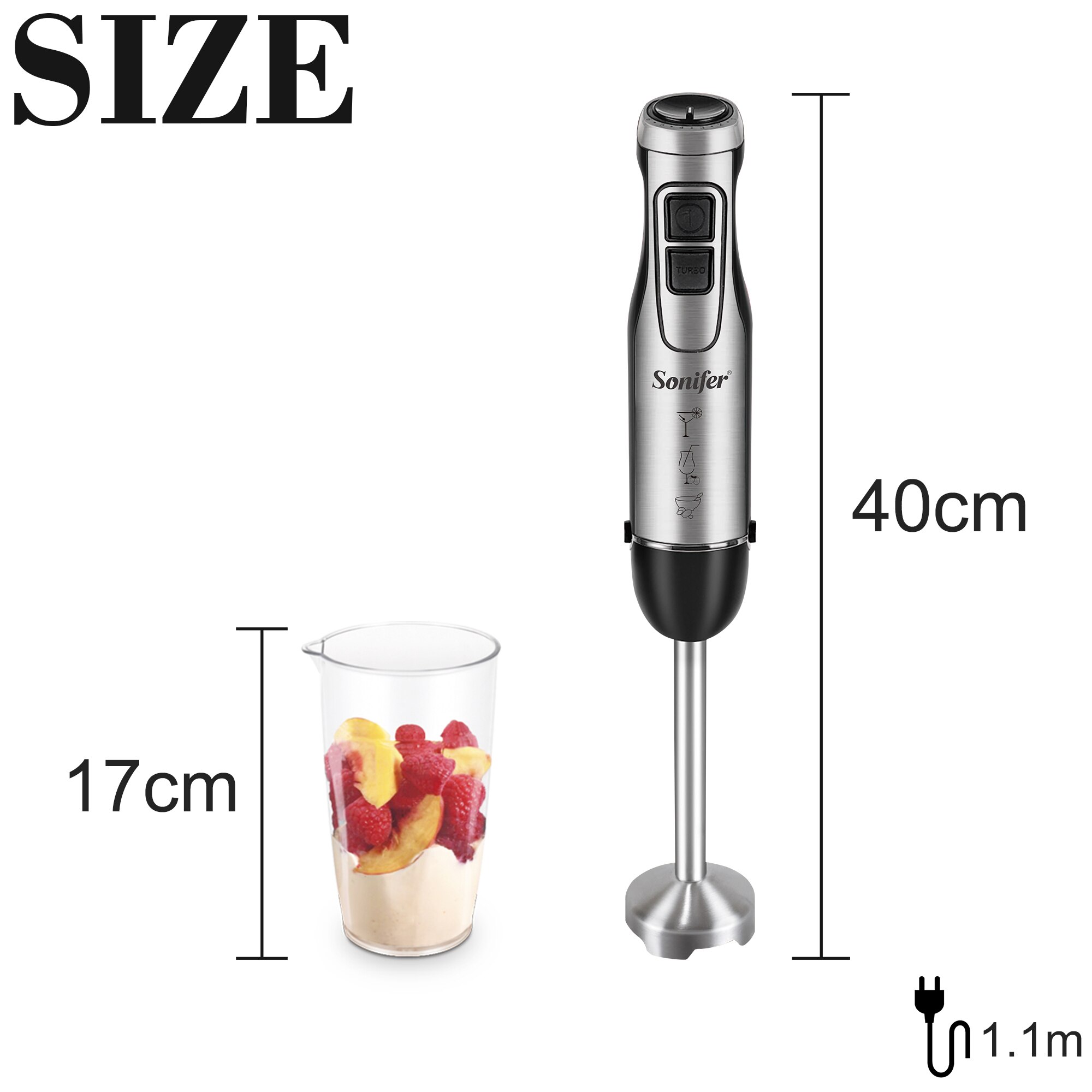 600w électrique mélangeur mélangeur en acier inoxydable alimentaire mélangeur haute puissance quatre lame cuisine légumes fruits 600ml Smoothie tasse Sonifer