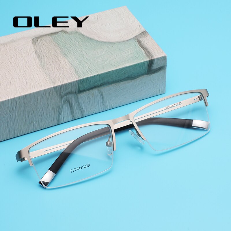 OLEY Classic Business Optical Glasses prescription glasses Titanium alloy frame Myopia Hyperopia Presbyopia glasses Y7714