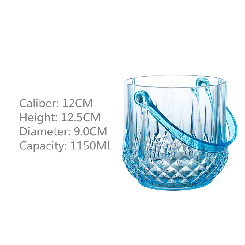Acrylic Ice Bucket Bar KTV Plastic Ice Bucket Transparent Diamond Ice Bucket Champagne Bucket Beer Bucket: 04