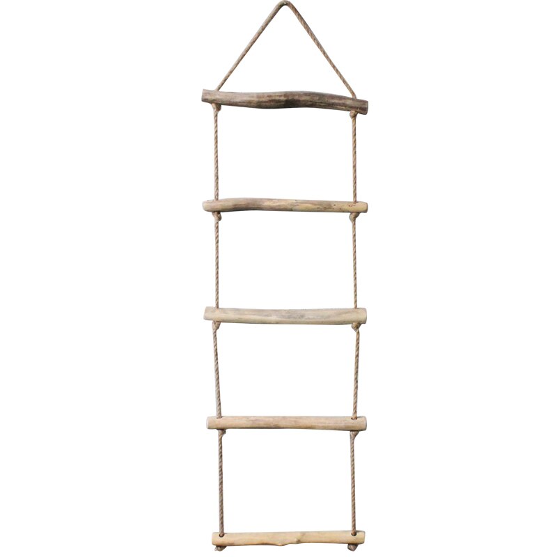 Home Decor Wall Art Wooden Rope Ladder Step Climp towel hanging