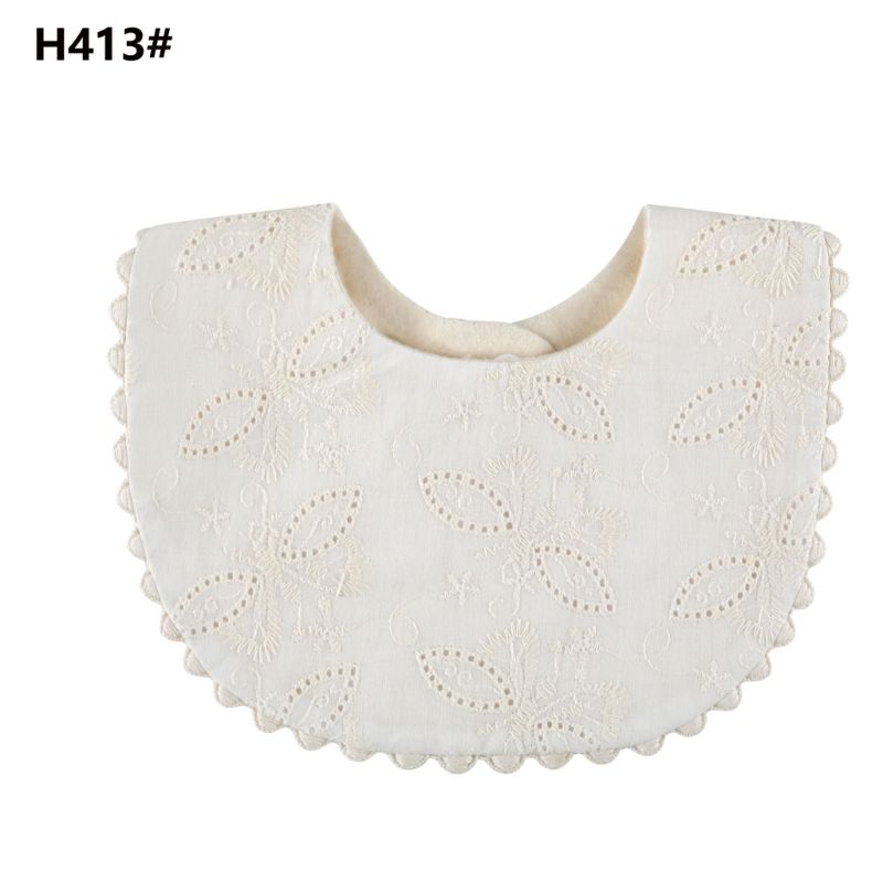 Bébé filles bavoirs -né broderie florale princesse coton Bandana bavoirs alimentation salive serviette: H413