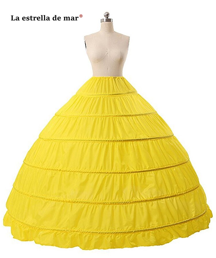 Jupon 6 cerceaux 9 couleurs robe de bal robe pas cher jupe de mariage spot sous anneaux la: YELLOW