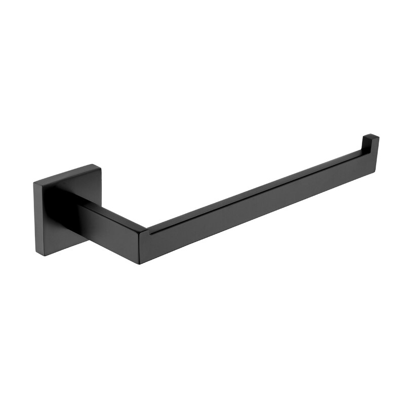 304 rustfrit stål mat sort bad hardware sæt håndklæde bar kappe sæbe fad toilet børste papirholder badeværelse tilbehør: Håndklæde ring