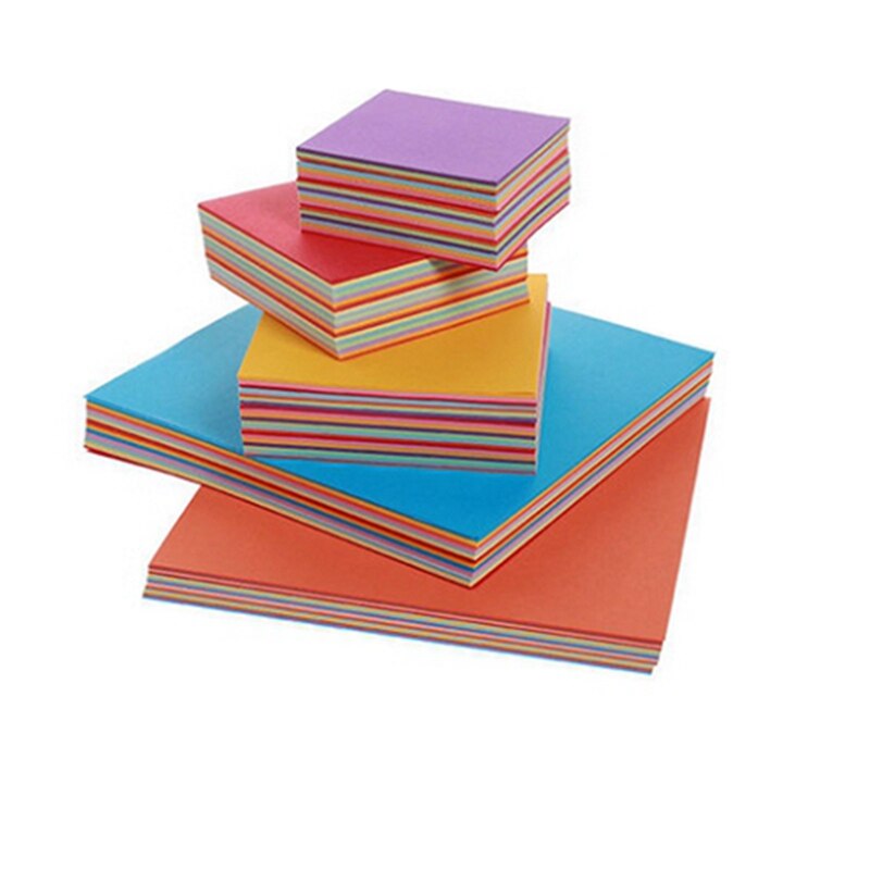 15x15cm Diy Handmade Origami Children Folding Thousand Crane Airplane Double Sided Color 70g 7x7cm 10x10cm Square Craft Paper