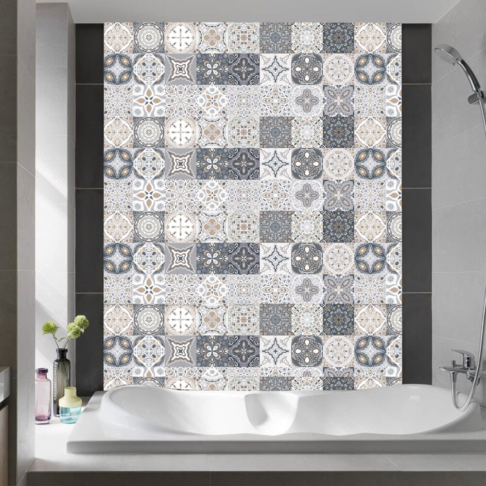 24 Pcs Waterproof PVC Retro Pattern Floor Tile Stickers Kitchen Wall Oilproof Sticker Home Decoration Living Room Decor